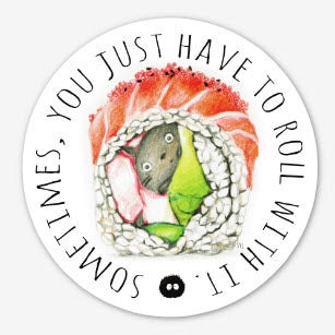 Sticker- Fan Art of Totoro Sushi Roll | 3" Vinyl Sticker