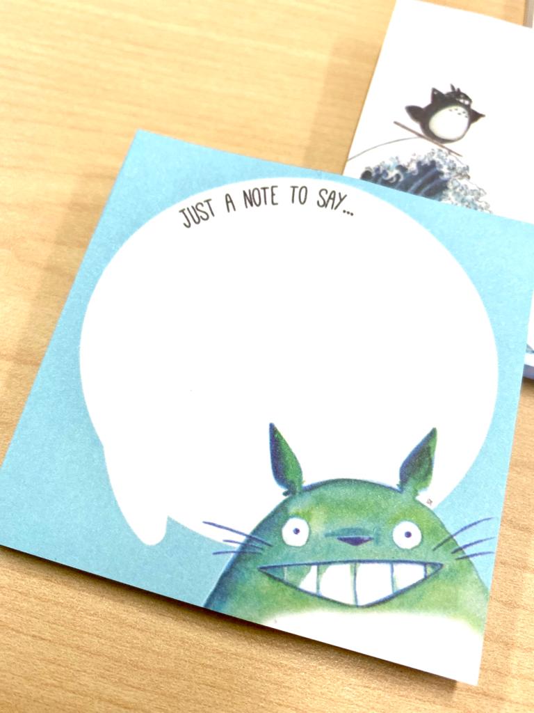 Sticky Note- Fan Art of Totoro | Just a Note to Say Version 2 | 7.2cm x 7.2cm Sticky Note