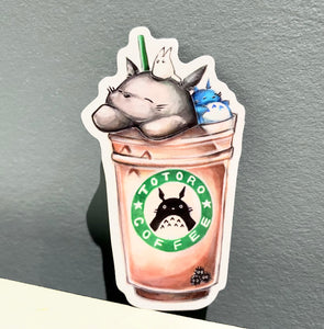 Sticker- Fan Art of Totoro Frapp | 3" Vinyl Sticker