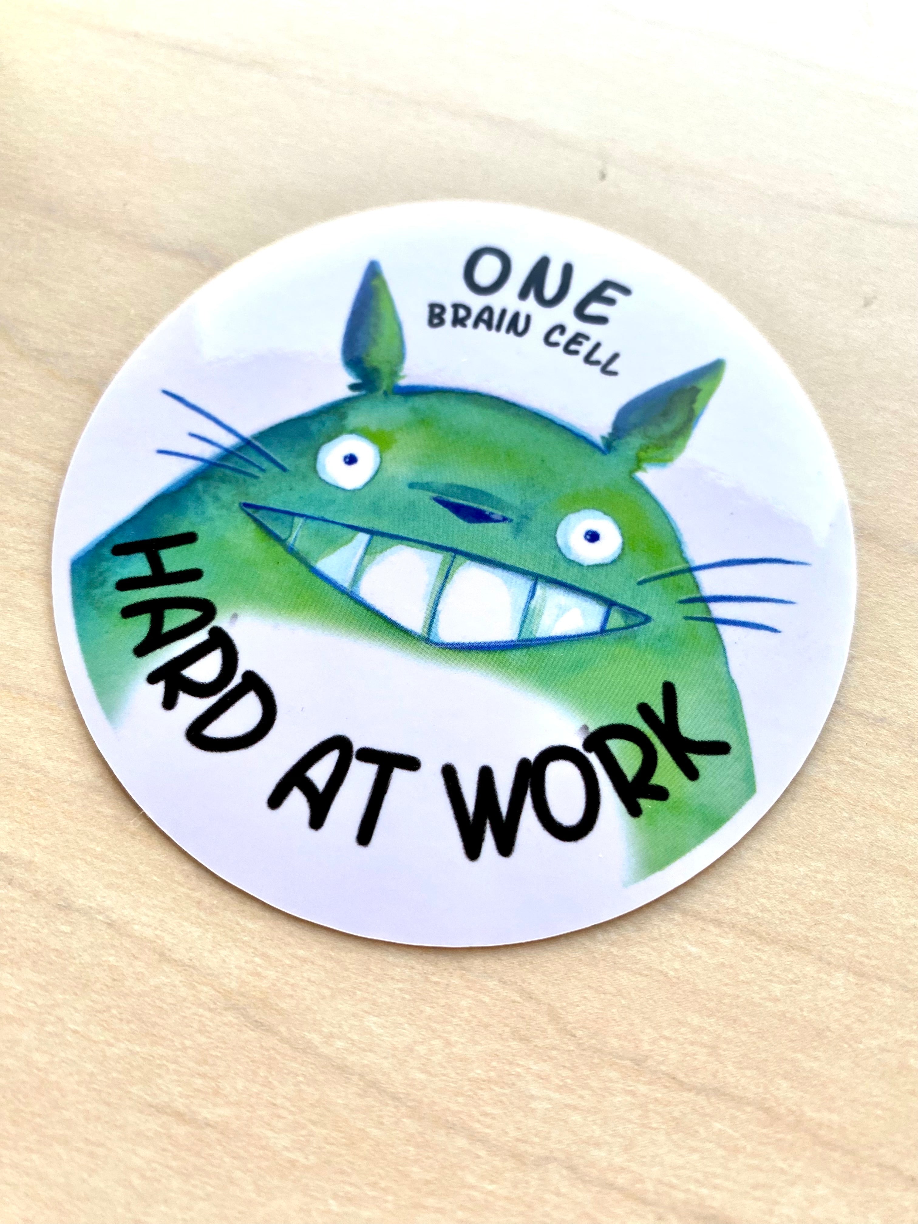 Sticker- Fan Art of Totoro | One Brain Cell Hard at Work | 3" Vinyl Sticker