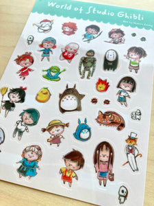 Sticker Sheet- Fan Art of World of Ghibli Vinyl Sticker