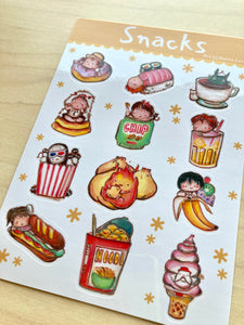 Sticker Sheet- Snacks -Fan Art of Studio Ghibli Vinyl Sticker