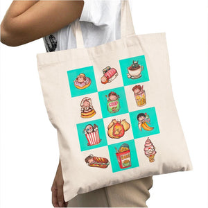 Tote Bag- Fan Art of Anime and Snacks