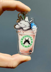 Keychain - Fan Art of Totoro Frapp | 2.5" Double Sided Epoxy Keychain