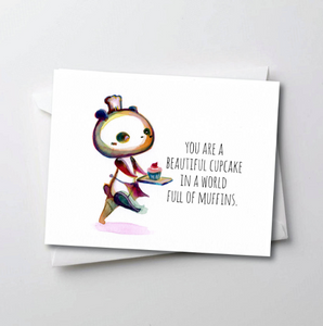 You are a Beautiful Cupcake - Peter Panda Greeting Card Series