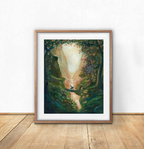 Self Discovery : Alice Inspired Art Print- Wall Art- Gouache Watercolour Painting