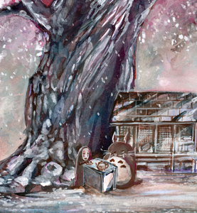 Under the Sakura Tree- Fan Art Inspired by Anime
