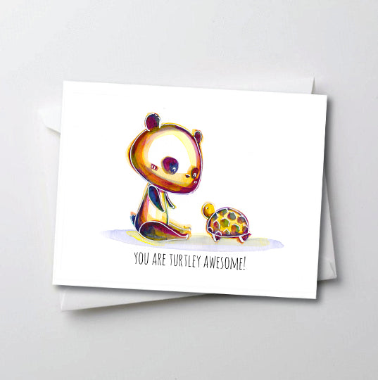 You are a Turtley Awesome - Peter Panda Greeting Card Series