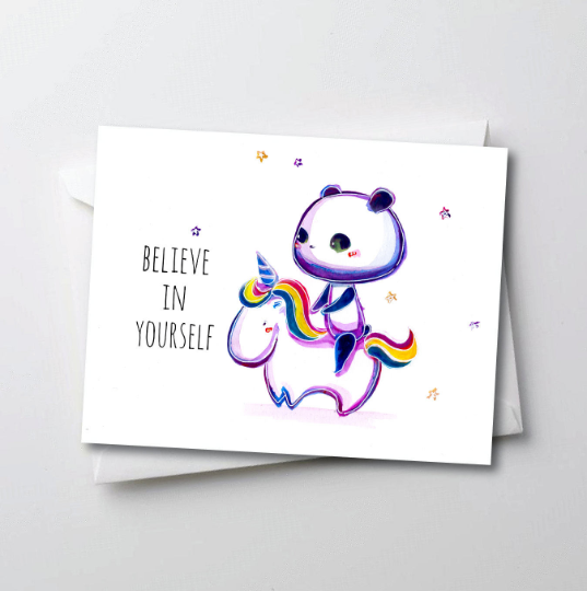 Believe in Yourself- Peter Panda Greeting Card Series