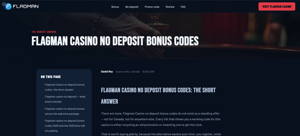 the Flagman bonus description on its offer page