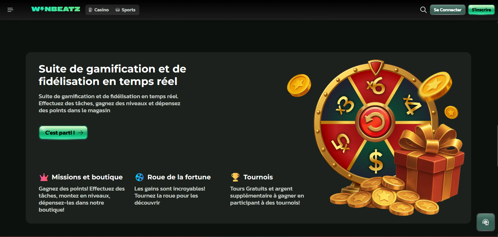  the WinBeatz game selection screen
